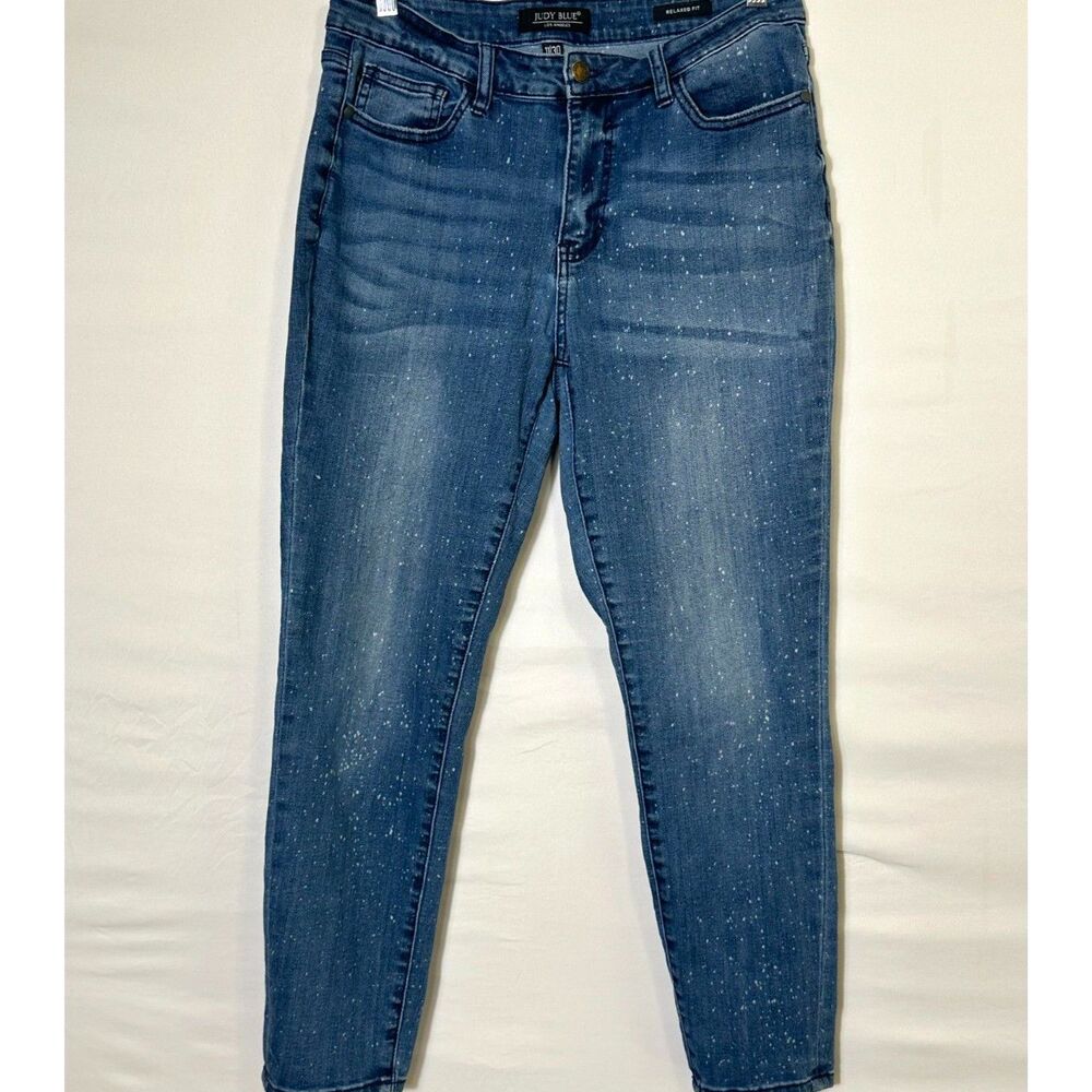 Judy Blue Jeans Women's 11/30 (Actual 28.5"x27") Speckled Relaxed Fit Denim